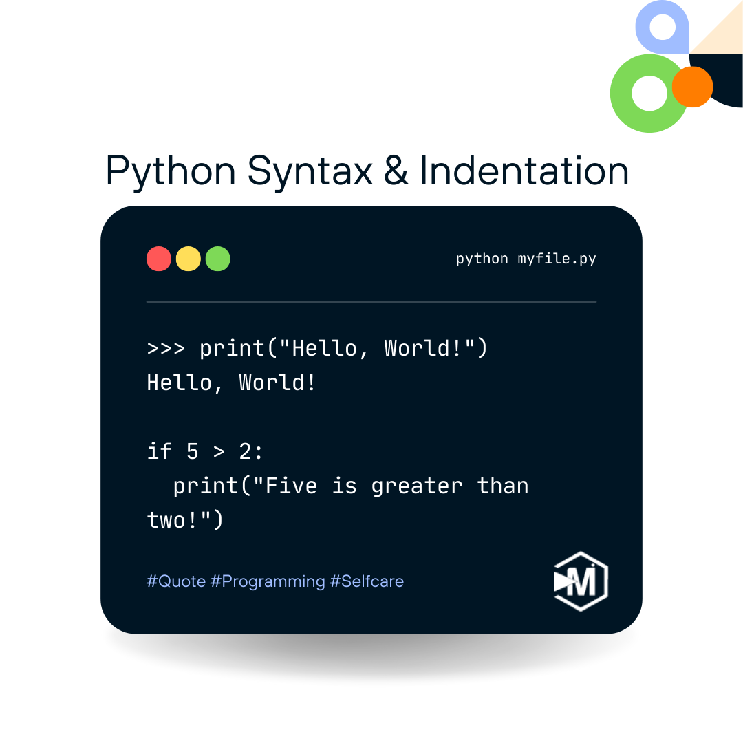 Familiarity with the Python Environment   Python syntax and indentation