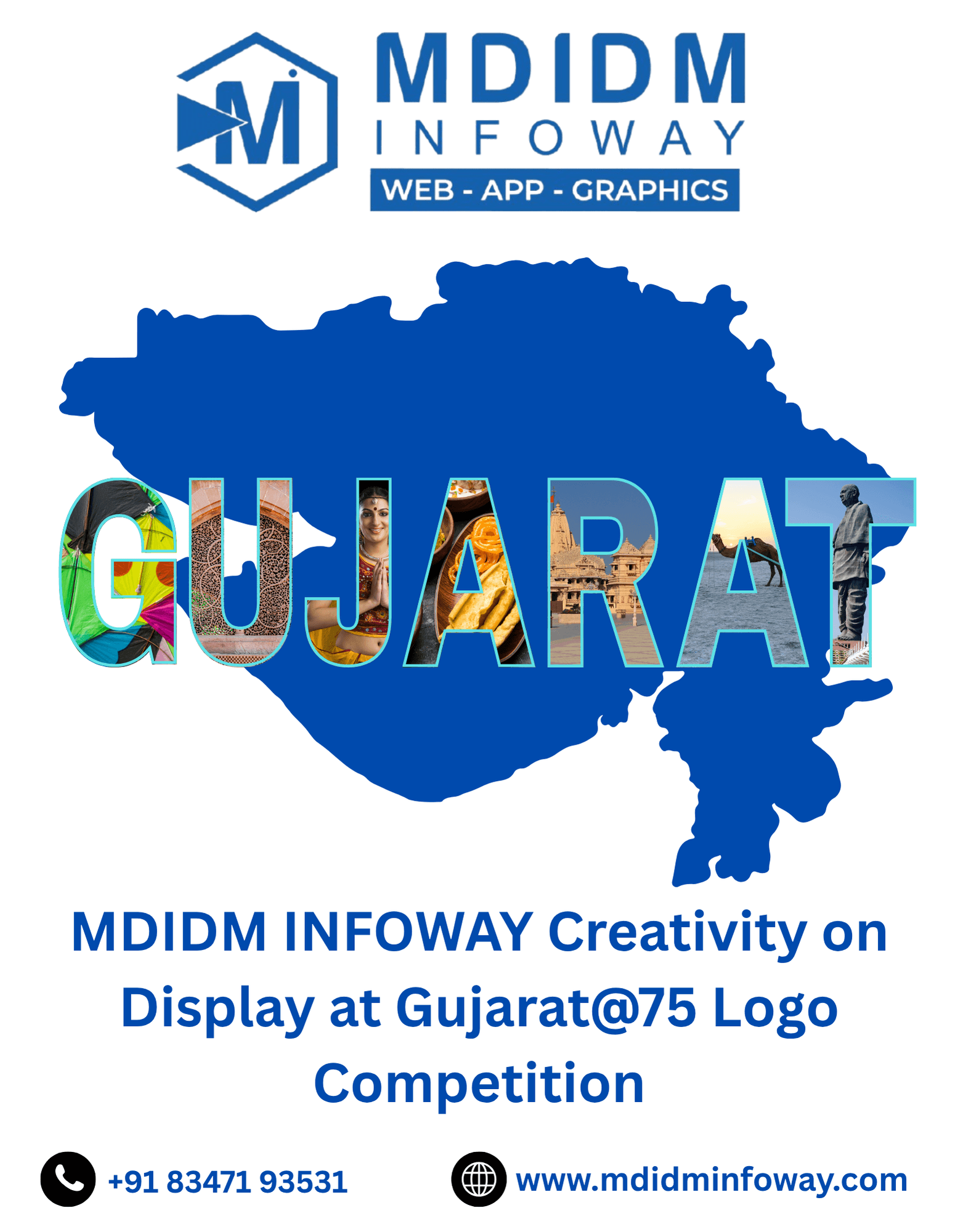 MDIDM INFOWAY Creativity on Display at Gujarat 75 Logo Competition